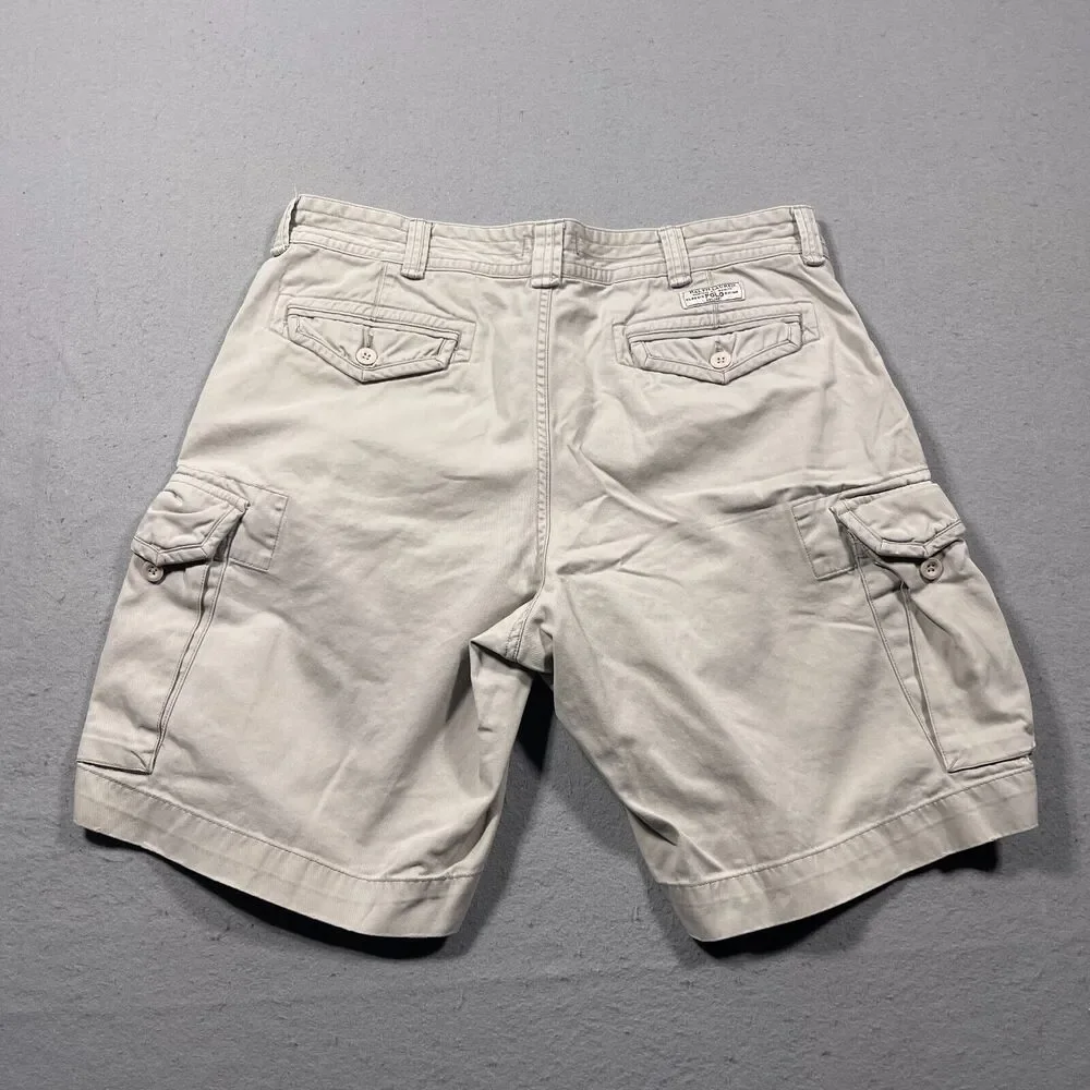 Polo Ralph Lauren Cargo Shorts Men 38 Beige‎ Relaxed Beige Khaki Outdoors